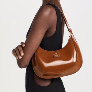 Tory Burch Robinson Robinson Convertible Crescent Bag in dark sienna